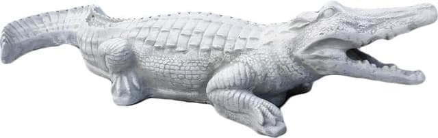 Crocodile - Concrete Garden Figurine, small crocodile on a base