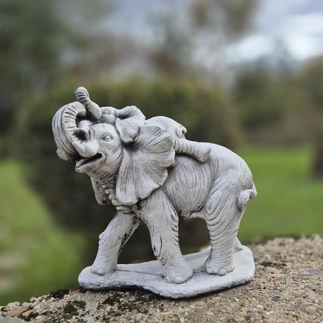 Elephant Figurine with Baby on Its Back