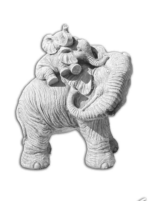 Elephant Mother with Calves – Concrete Figurines