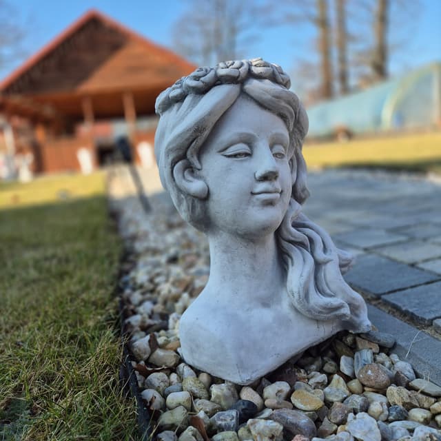 Flower Pot Garden Planter Lady Statue Concrete